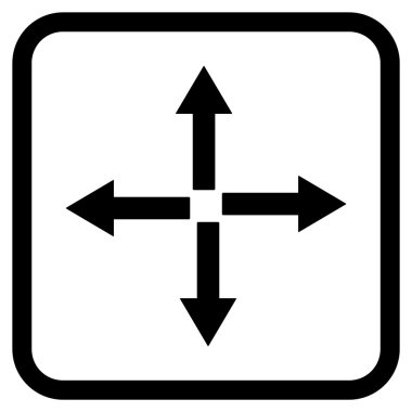 Genişletin okları vektör simgesi bir çerçeve içinde