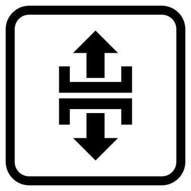 Düşey yönde vektör simgesi bir çerçeve içinde bölmek