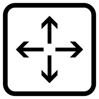 Genişletin okları vektör simgesi bir çerçeve içinde