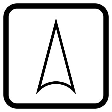 Vektör simgesi bir çerçeve içinde yukarı ok ucu