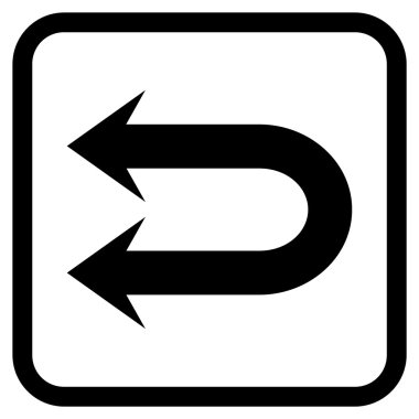 Çift sol ok vektör simgesi bir çerçeve içinde