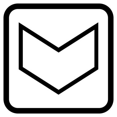 Vektör simgesi bir çerçeve içinde aşağı ok ucu