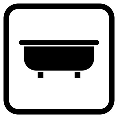 Küvet vektör simgesi bir çerçeve içinde