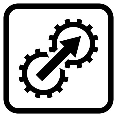 Dişli Tümleştirme vektör simgesi bir çerçeve içinde