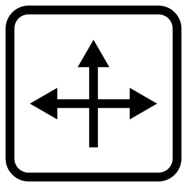 Kavşak yön vektör simgesi bir çerçeve içinde