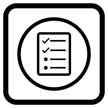 Denetim listesi sayfa vektör simgesi bir çerçeve içinde