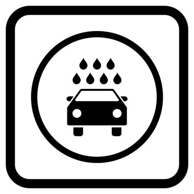 Araba duş vektör simgesi bir çerçeve içinde