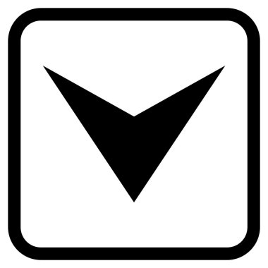 Vektör simgesi bir çerçeve içinde aşağı ok ucu