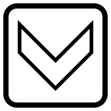 Vektör simgesi bir çerçeve içinde aşağı ok ucu