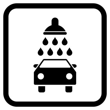 Araba duş vektör simgesi bir çerçeve içinde