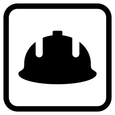 İnşaat kask vektör simgesi bir çerçeve içinde