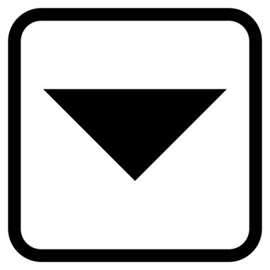 Vektör simgesi bir çerçeve içinde aşağı ok ucu