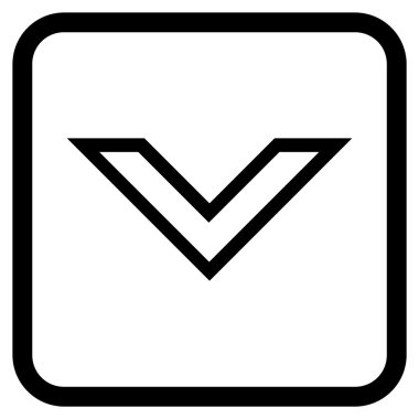 Vektör simgesi bir çerçeve içinde aşağı ok ucu