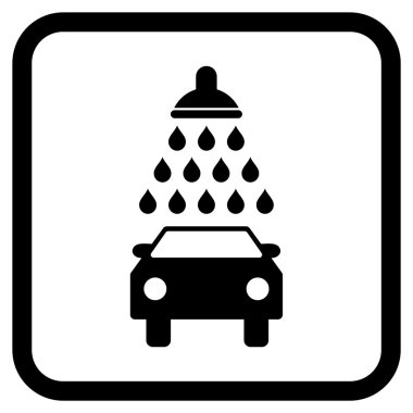 Araba duş vektör simgesi bir çerçeve içinde