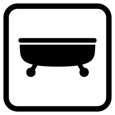 Küvet vektör simgesi bir çerçeve içinde