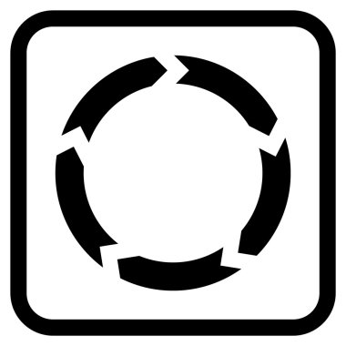 Dolaşım vektör simgesi bir çerçeve içinde