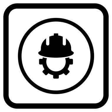 Geliştirme kask vektör simgesi bir çerçeve içinde