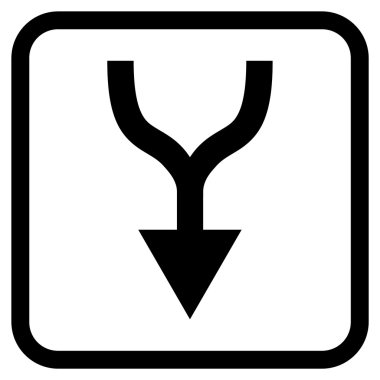 Vektör simgesi bir çerçeve içinde aşağı ok birleştirmek