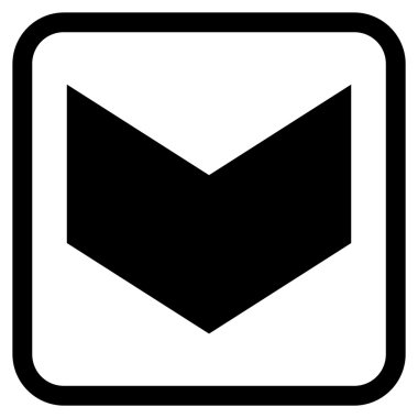 Vektör simgesi bir çerçeve içinde aşağı yön