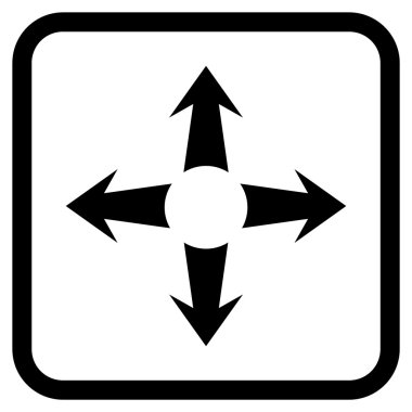 Genişletin okları vektör simgesi bir çerçeve içinde