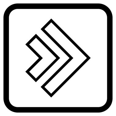 Yöne doğru vektör simgesi bir çerçeve içinde