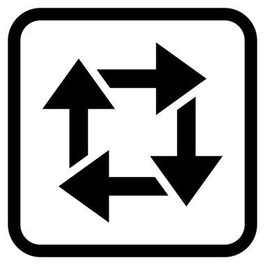 Geri dönüşüm vektör simgesi bir çerçeve içinde