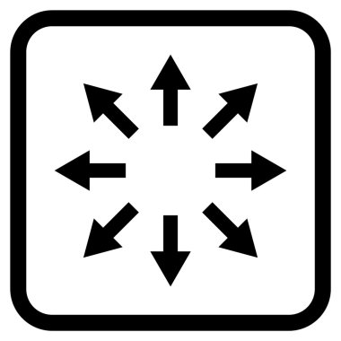 Radyal oklar bir çerçeve içinde simge vektör