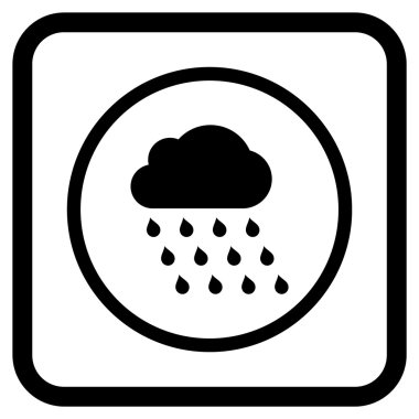 Yağmur bulutu vektör simgesi bir çerçeve içinde
