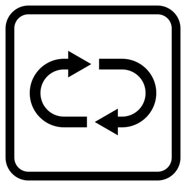 Geri dönüşüm vektör simgesi bir çerçeve içinde