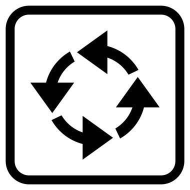 Geri dönüşüm vektör simgesi bir çerçeve içinde