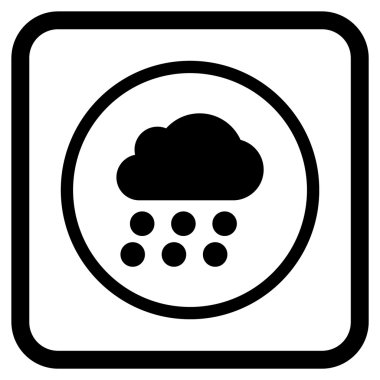 Yağmur bulutu vektör simgesi bir çerçeve içinde