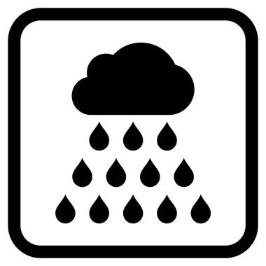 Yağmur bulutu vektör simgesi bir çerçeve içinde