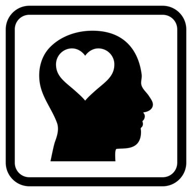 Sevgili baş bir çerçeve içinde simge vektör