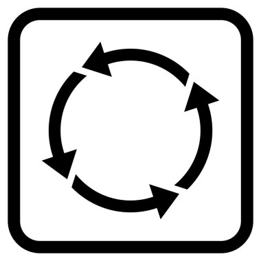 Geri dönüşüm vektör simgesi bir çerçeve içinde