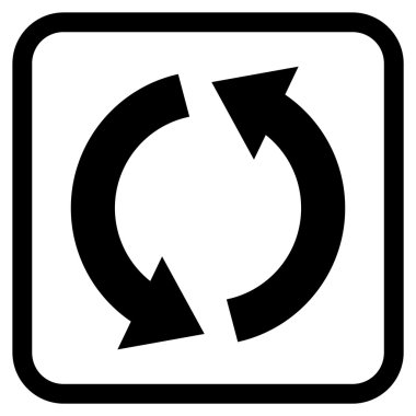 Geri dönüşüm vektör simgesi bir çerçeve içinde