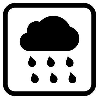 Yağmur bulutu vektör simgesi bir çerçeve içinde
