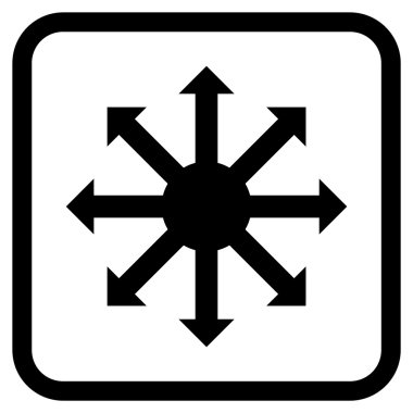 Radyal oklar bir çerçeve içinde simge vektör