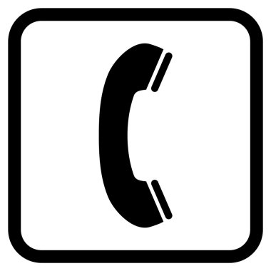 Telefon alıcı vektör simgesi bir çerçeve içinde