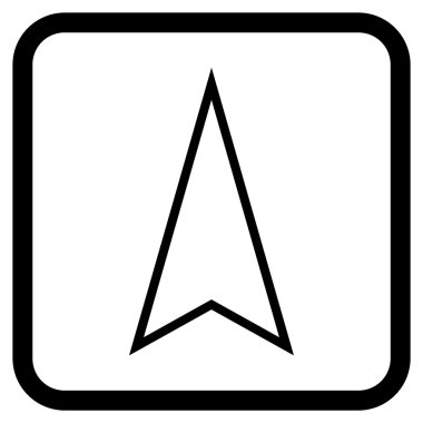 İşaretçi vektör simgesi bir çerçeve içinde yukarı