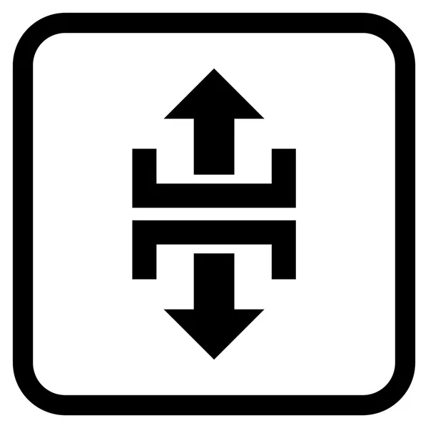 Vertikale Richtungsvektorsymbole in einem Rahmen teilen — Stockvektor