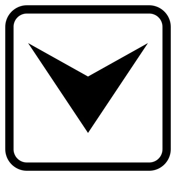 Pijlpunt neer Vector Icon In een Frame — Stockvector
