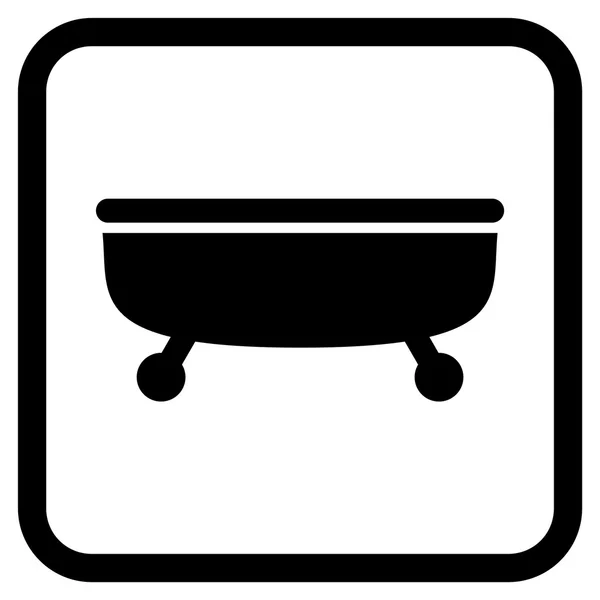Icône vectorielle de baignoire dans un cadre — Image vectorielle