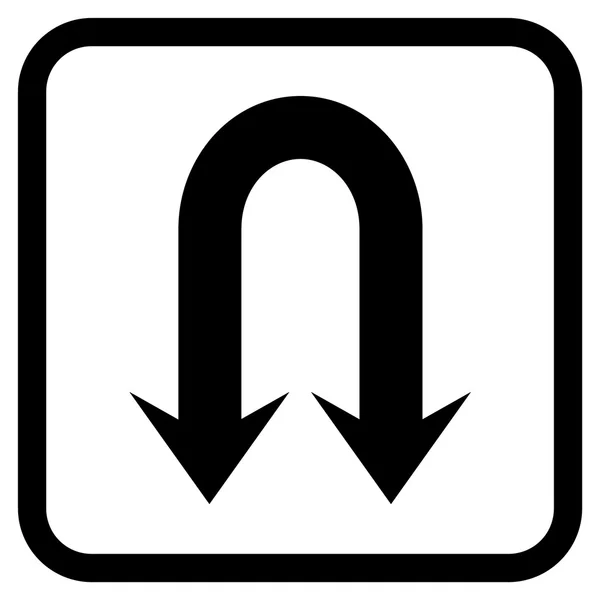 Icono de vector de flecha trasera doble en un marco — Archivo Imágenes Vectoriales