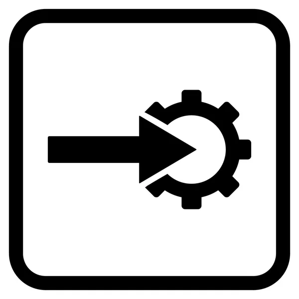 Icono de vectores de integración de engranajes en un marco — Archivo Imágenes Vectoriales