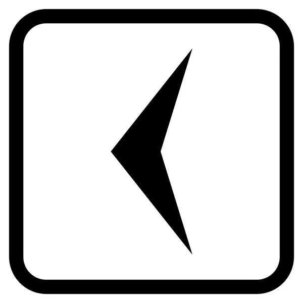 Icono del vector izquierdo de la punta de flecha en un marco — Vector de stock