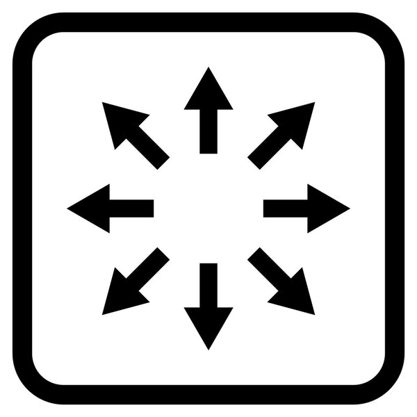 Radial Arrows Vector Icon In a Frame
