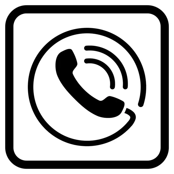 Ícone de vetor de chamada telefônica em uma moldura —  Vetores de Stock