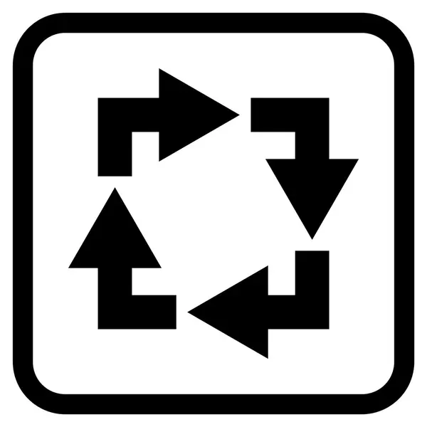 Reciclar icono vectorial en un marco — Archivo Imágenes Vectoriales