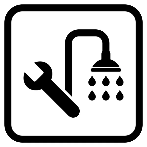 Vector de fontanería icono en un marco — Vector de stock