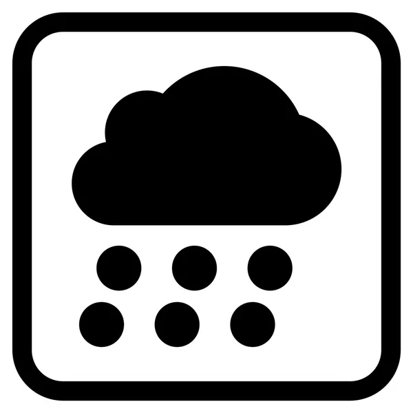 Rain Cloud Vector Icon In a Frame — Stock Vector